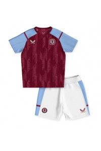 Aston Villa Babyklær Hjemme Fotballdrakt til barn 2023-24 Korte ermer (+ Korte bukser)